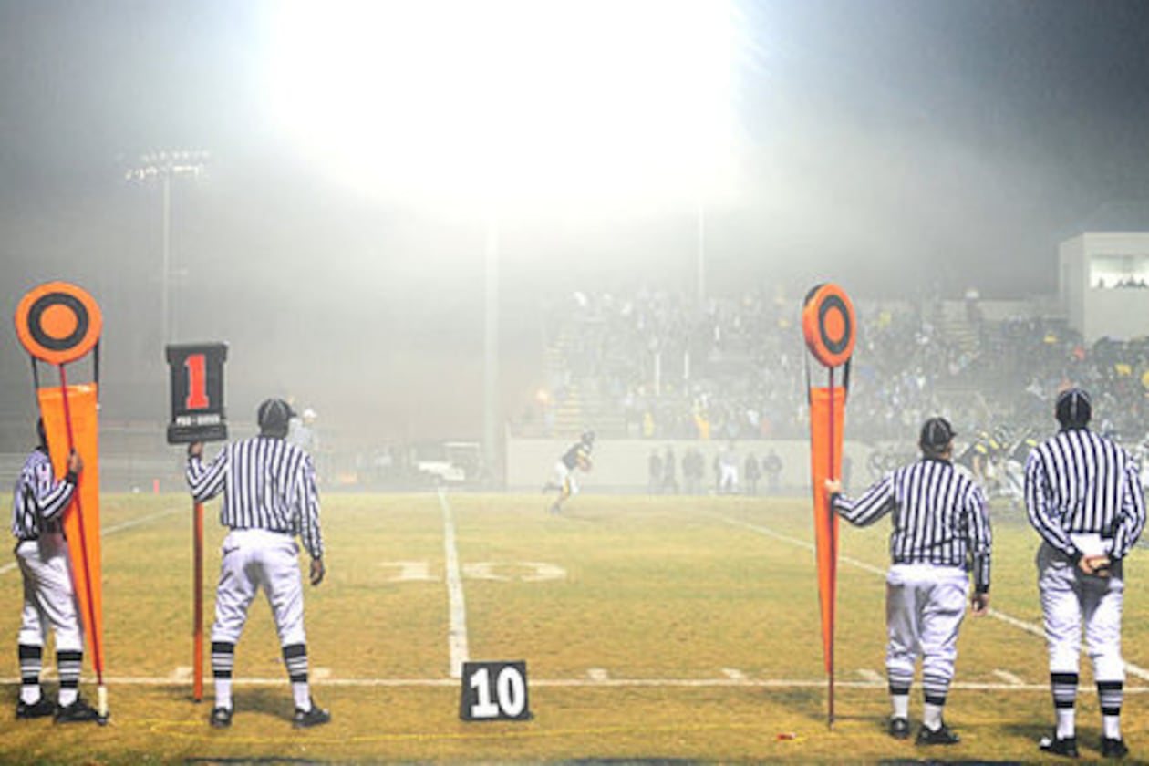 When you combine the Georgia-Florida football game with Halloween, you get a shortage of referees for Friday night high school football games. (File/AJC 2020)