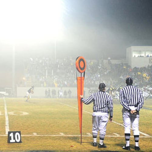When you combine the Georgia-Florida football game with Halloween, you get a shortage of referees for Friday night high school football games. (File/AJC 2020)