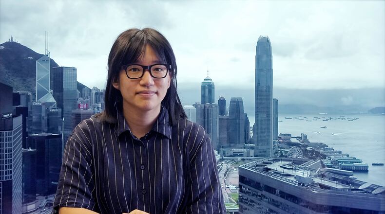FILE - Chow Hang-tung, vice chairperson of the Hong Kong Alliance in Support of the Democratic Patriotic Movements of China, poses after an interview in Hong Kong on May 24, 2021. (AP Photo/Vincent Yu, File)