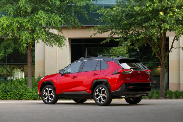 This 2025 Toyota RAV4 XSE has a plug-in hybrid powertrain. (Courtesy of Toyota)
