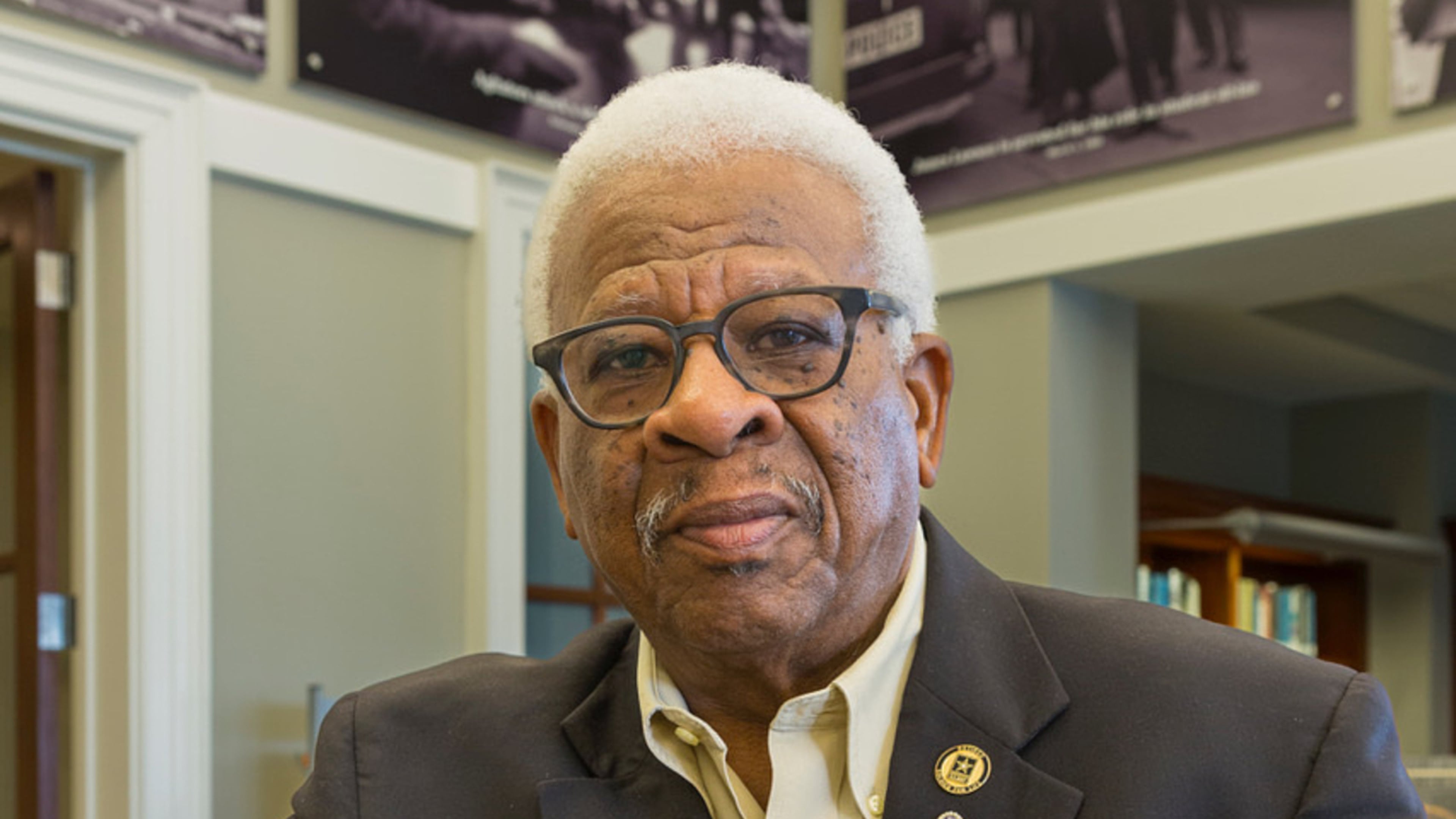 Bobby Cain poses poses for a photo in the Civil Rights Room of the Nashville, Tenn., Public Library in October 2017. (Robin Conover/The Tennessee Magazine via AP)
