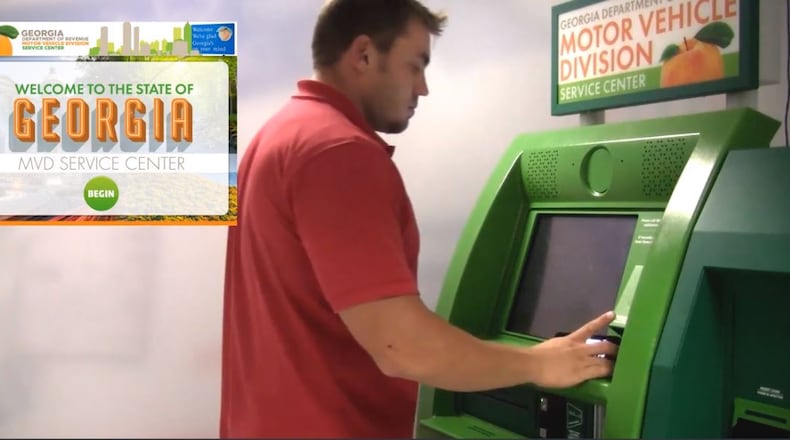 Kiosks to renew vehicle registrations in Georgia opened at three metro Atlanta Kroger stores this week. Photo credit: Georgia Department of Revenue