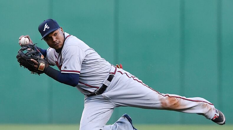 Shortstop Erick Aybar was acquired by the Braves from the Los Angeles Angels.