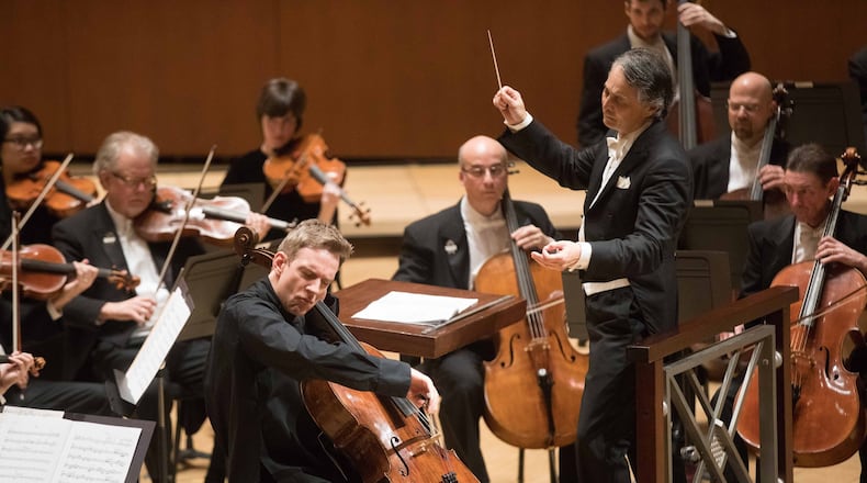 Guest conductor Jun Markl leads cellist Johannes Moser and the Atlanta Symphony Orchestra in Tchaikovsky’s “Rococo Variations.” CONTRIBUTED BY JEFF ROFFMAN