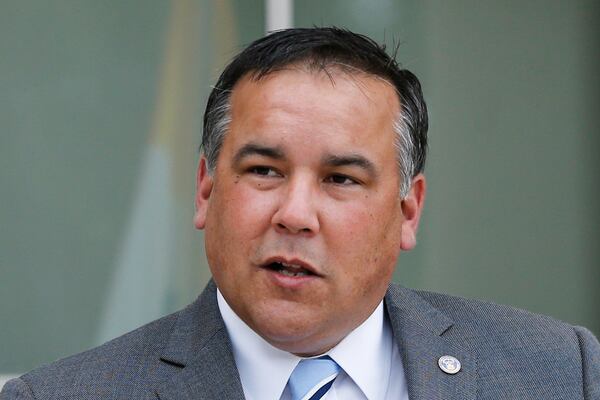 FILE - Columbus Mayor Andrew Ginther speaks during a news conference, Sept. 23, 2021, in Columbus, Ohio. (AP Photo/Jay LaPrete, File)