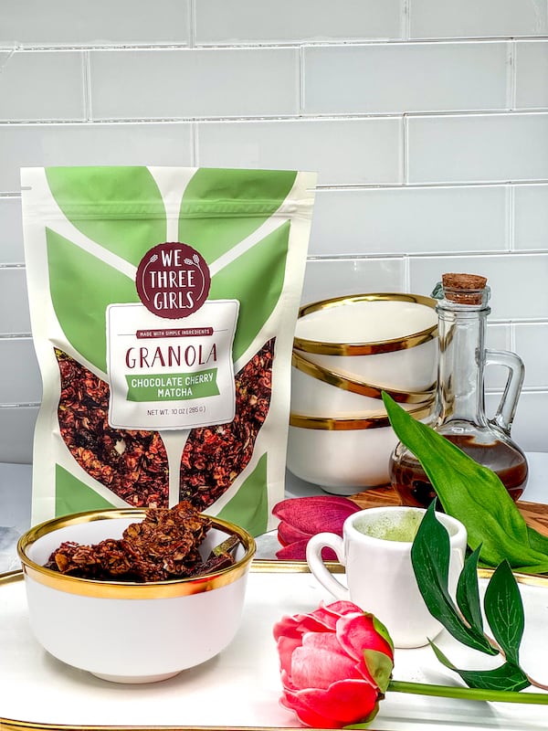 Chocolate cherry matcha granola. (Courtesy of Sydney Henderson/We Three Girls)