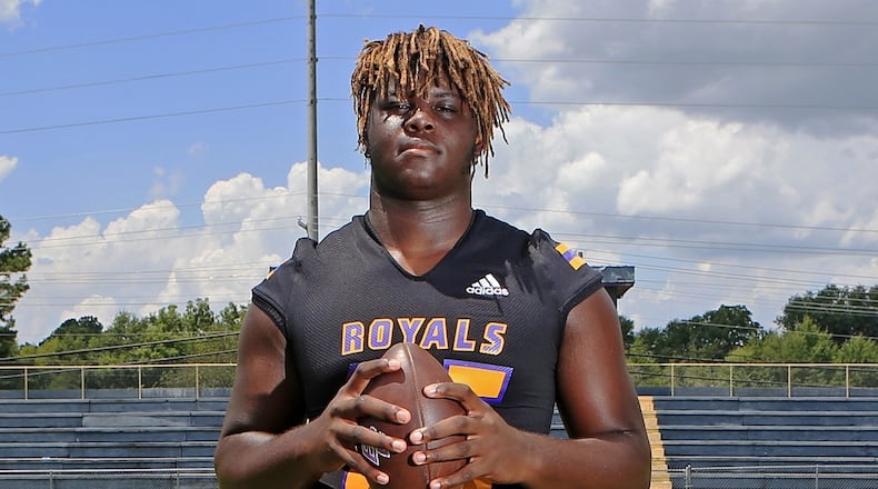 Amarius Mims, a senior offensive lineman at Bleckley County High School. CHRISTINA MATACOTTA FOR THE ATLANTA JOURNAL-CONSTITUTION.