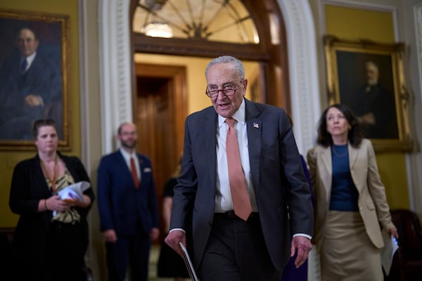 Senate Minority Leader Chuck Schumer, D-N.Y., arrives for a news conference where he commented on Elon Musk's criticism of President Donald Trump's spending and tax bill, at the Capitol in Washington, Tuesday, June 3, 2025. (AP Photo/J. Scott Applewhite)