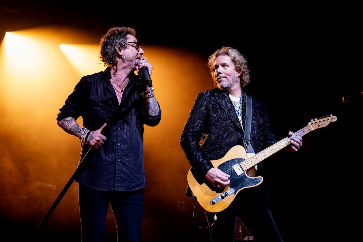 Legendary Atlanta-bred Southern rock band the Black Crowes (including, from left, brothers Chris and Rich Robinson) will perform shows in Alpharetta and Augusta to promote their latest album "A Pound of Feathers." (Courtesy of the Black Crowes)