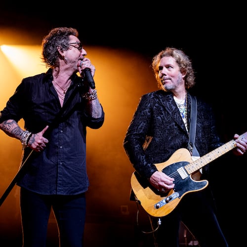 Legendary Atlanta-bred Southern rock band the Black Crowes (including, from left, brothers Chris and Rich Robinson) will perform shows in Alpharetta and Augusta to promote their latest album "A Pound of Feathers." (Courtesy of the Black Crowes)
