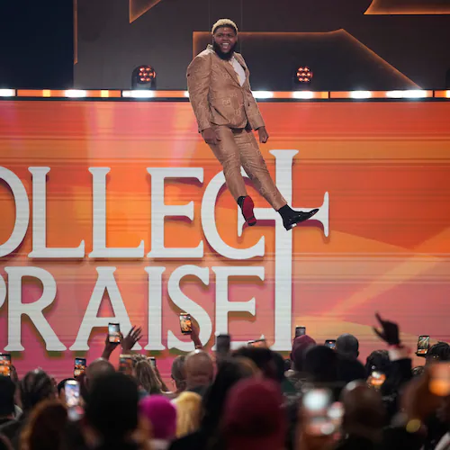 Host Druski opens the BET Awards on Sunday, June 28, 2026, at the Peacock Theater in Los Angeles. (John Locher/AP)