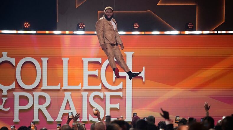 Host Druski opens the BET Awards on Sunday, June 28, 2026, at the Peacock Theater in Los Angeles. (John Locher/AP)