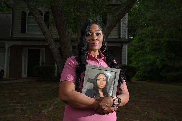 Shanette Williams, whose daughter Amber Nicole Thurman died after a delay in emergency medical care tied to Georgia’s abortion ban, poses for a portrait at her home in Covington. (Hyosub Shin/AJC)