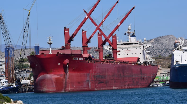 Yemen's Houthi rebels say bulk carrier Magic Seas that they attacked Sunday has sunk