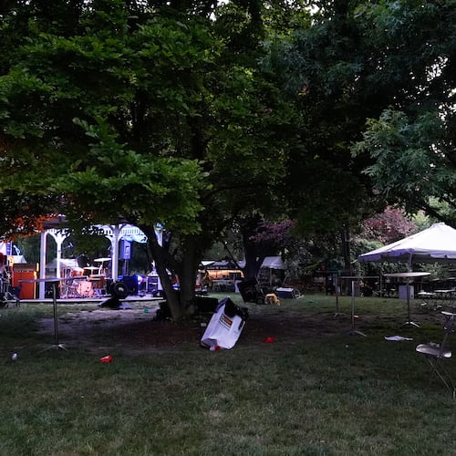The Agnes Reynolds Jackson Arboretum is shown where multiple people were shot at a community festival Saturday, June 6, 2026, in Toledo, Ohio. (AP Photo/Paul Sancya)