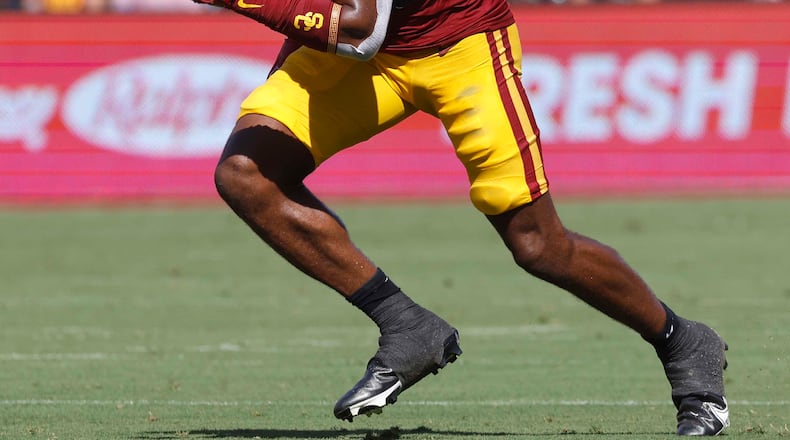 USC Trojans defensive end Romello Height in action during the NCAA football game between the Rice Owls and the USC Trojans at the Los Angeles Coliseum, on Sept. 3, 2022. (Charles Baus/CSM via ZUMA Press Wire/TNS)