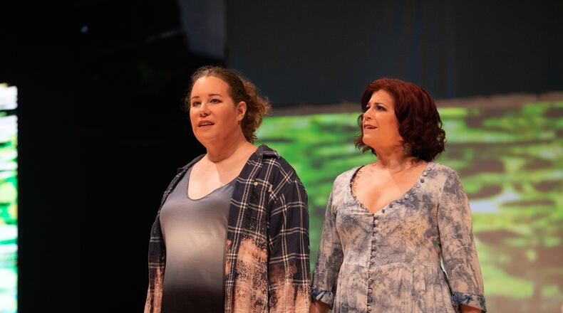 Lucia Lucas as Hannah Before and Blythe Gaissert as Hannah After in the Atlanta Opera production of "As One."