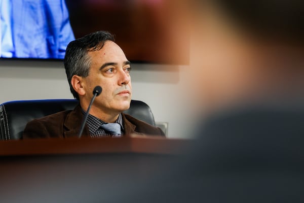 Commissioner Peter Hubbard listens during a Georgia PSC meeting in Atlanta on Tuesday, Jan. 6, 2026. (Abbey Cutrer/AJC)
