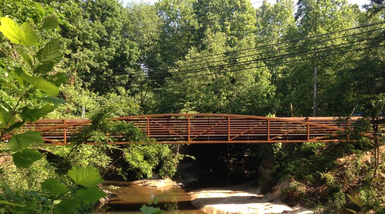 This new pedestrian bridge in Windsor Meadows Park will open in June.
