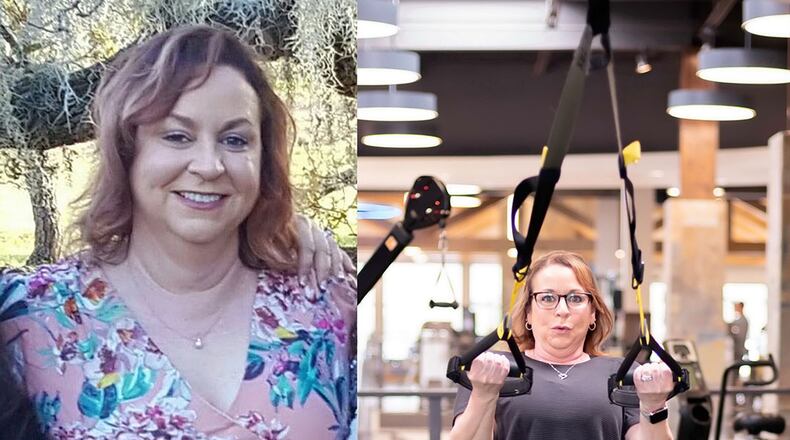 In the photo on the left, taken in March 2017, Teresa Painter weighed 190 pounds. In the photo on the right, taken this past March, she weighed 154 pounds. (Before photo contributed by Teresa Painter. After photo contributed by Jordyn Michelle Photography, www. jordynmichellephotography.com.)