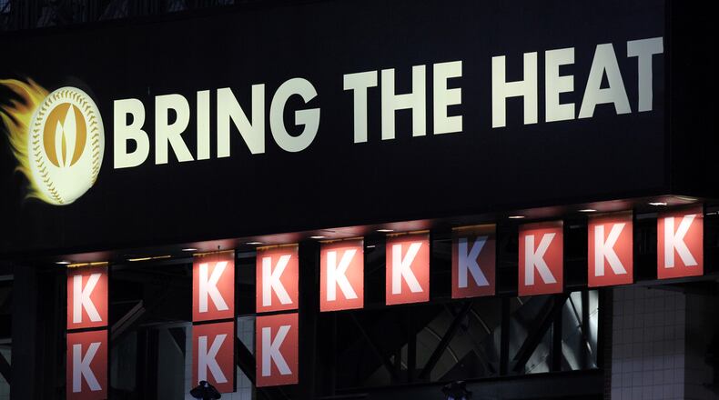 Emory’s Jackson Weeg set a school record for strikeouts in a game Saturday. Weeg attended River Ridge High School. AJC file photo