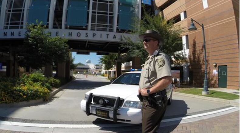 No one was being allowed to enter the WellStar Kennestone Hospital building, according to witnesses.