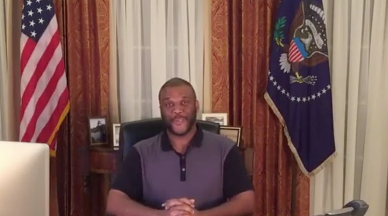 Tyler Perry addressed his fellow Americans from the "Oval Office" recently. It's the set of his new TLC series "Too Close to Home."