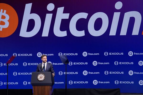 Vice President JD Vance speaks at Bitcoin 2025, Wednesday, May 28, 2025, in Las Vegas. (AP Photo/John Locher)