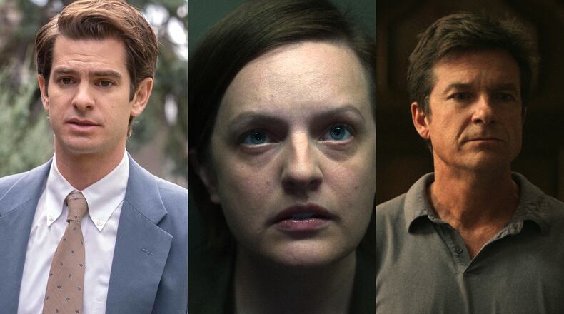 TV this week: Andrew Garfield in FX's "Under the Banner of Heaven," Elisabeth Moss in Apple TV+'s "Shining Girls" and Jason Bateman in season 4, part 2 of Netflix's "Ozark." PUBLICITY PHOTOS