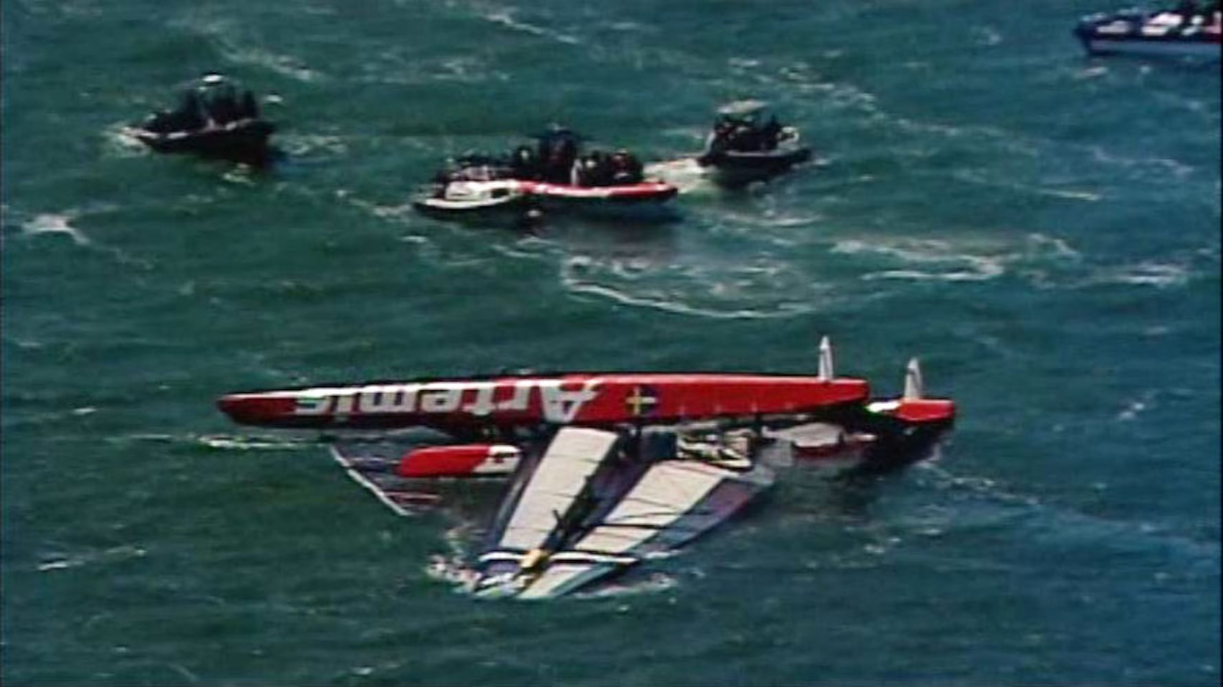 Artemis America's Cup boat capsize