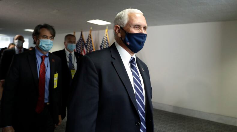 U.S. Vice President Mike Pence arrives at the Republican policy luncheon on Capitol Hill in Washington on November 10, 2020. (Yuri Gripas/Abaca Press/TNS)