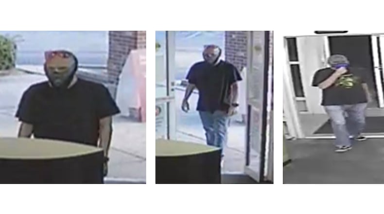 The man is suspected of stealing a total of $750 from three locations.
