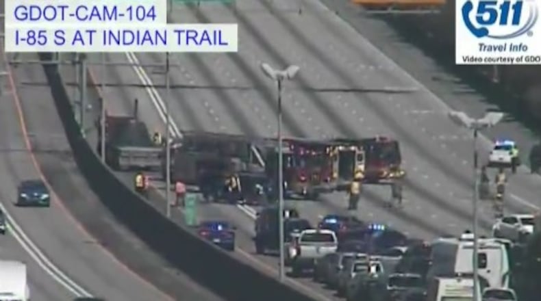 Traffic on I-85 North in Gwinnett County was shut down for hours as police investigated a serious multivehicle crash.