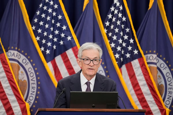 Federal Reserve Board Chairman Jerome Powell speaks during a news conference at the Federal Reserve in Washington, Wednesday, June 18, 2025. (AP Photo/Mark Schiefelbein)
