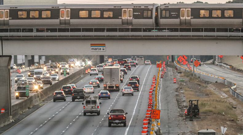 On Saturday the Georgia Department of Transportation will close a westbound lane on I-285 between Ashford Dunwoody Road and Roswell Road. (John Spink / John.Spink@ajc.com)