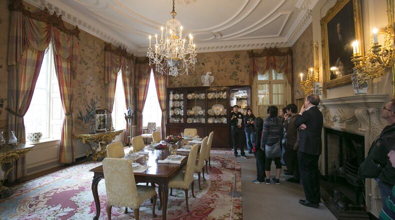 Visitors get a look in the dining room at the Swan House at the Atlanta History Center. Credit: Jason Getz