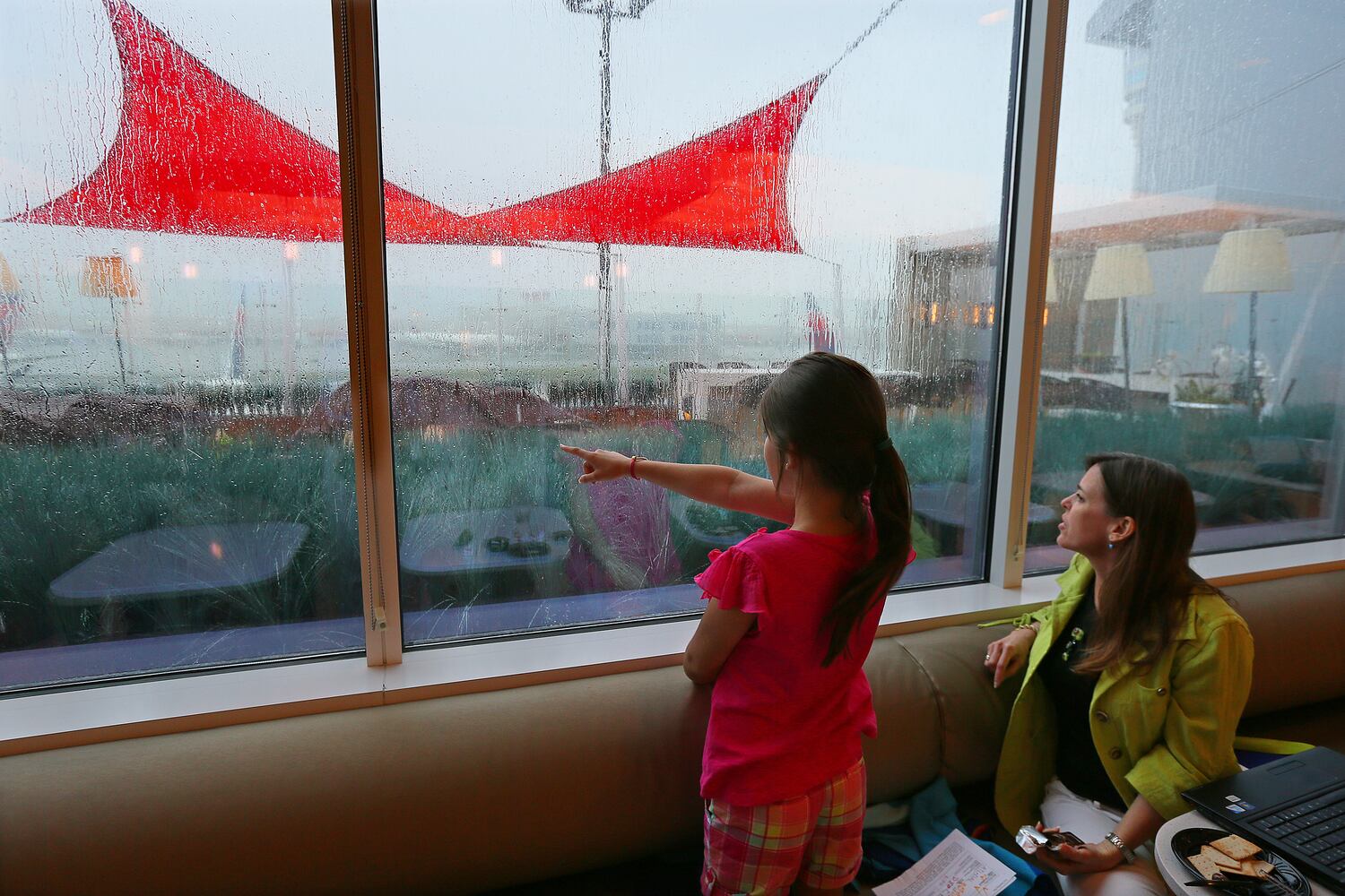 Delta Air Lines' outdoor terrace offers runway views