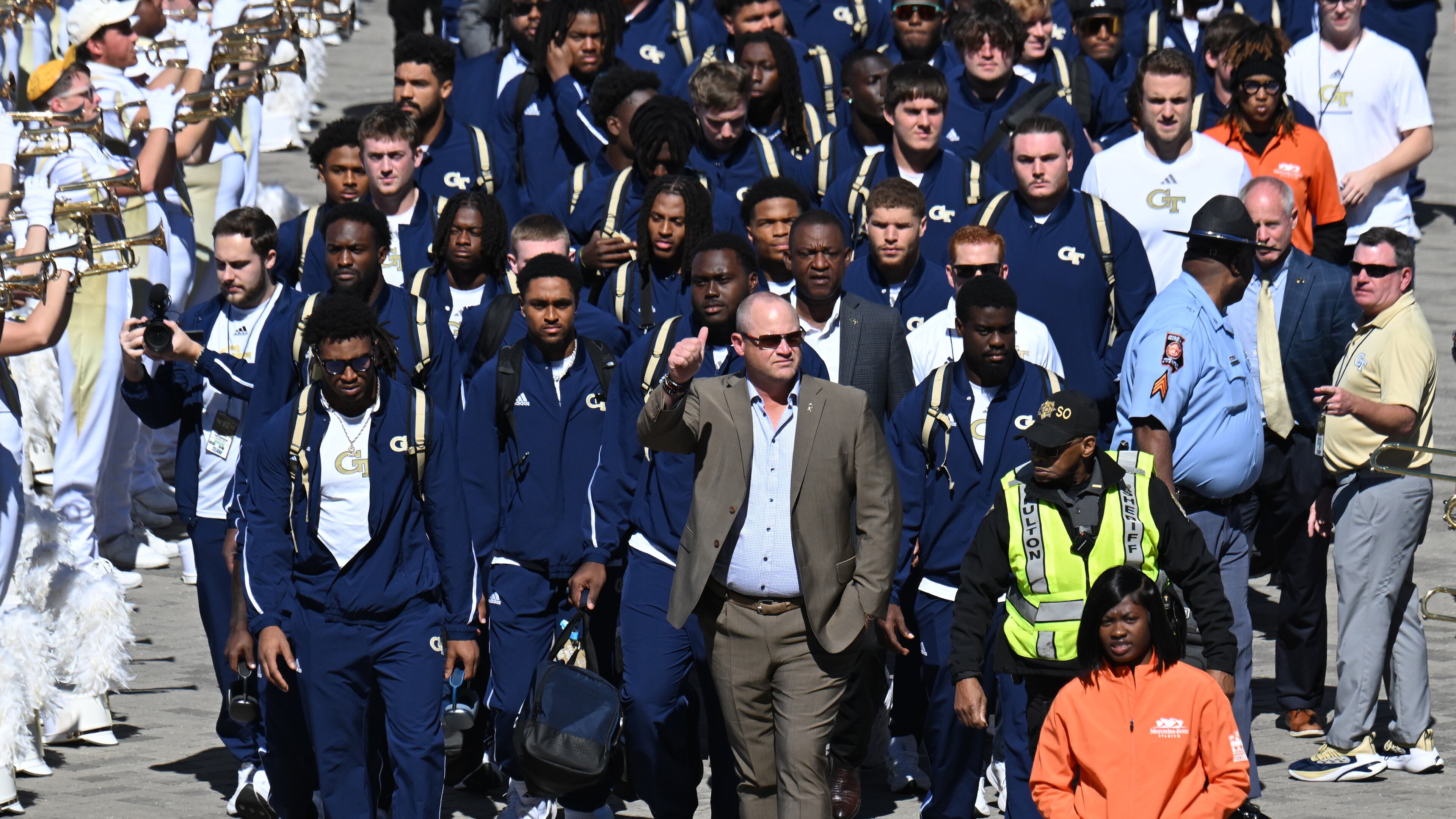 When Brent Key and Georgia Tech take the field next fall to play Georgia at Mercedes-Benz Stadium, they'll be doing so with a new title sponsor to the game. (Hyosub Shin/AJC 2024)