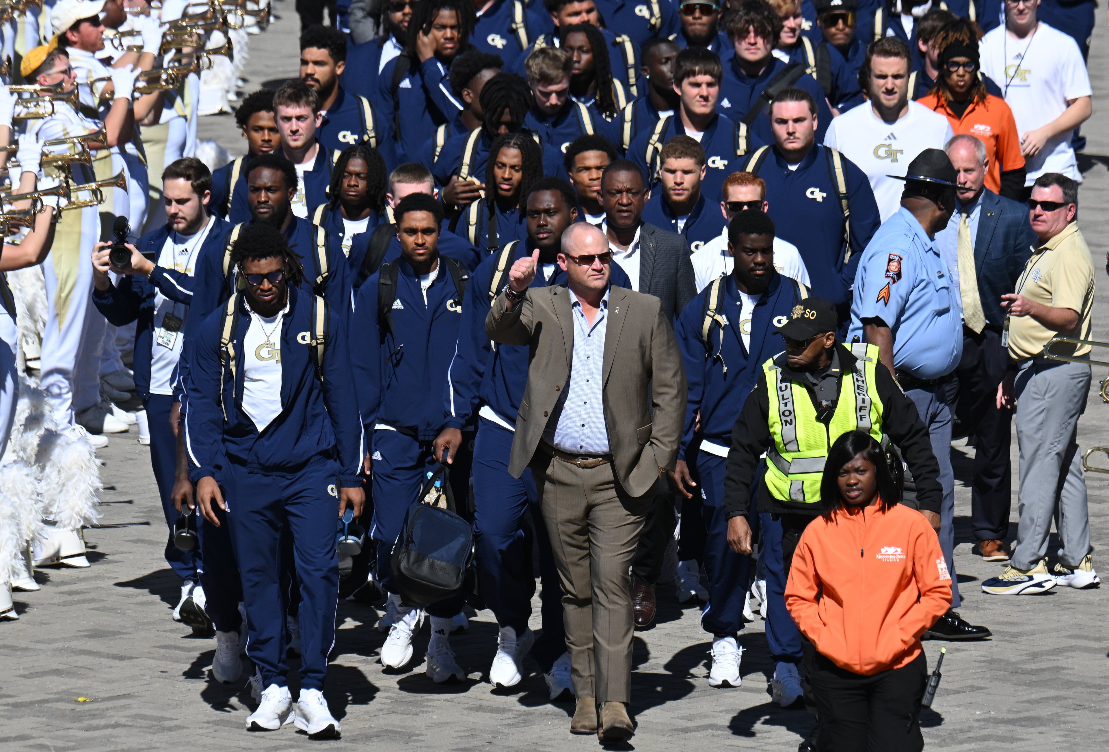 When Brent Key and Georgia Tech take the field next fall to play Georgia at Mercedes-Benz Stadium, they'll be doing so with a new title sponsor to the game. (Hyosub Shin/AJC 2024)