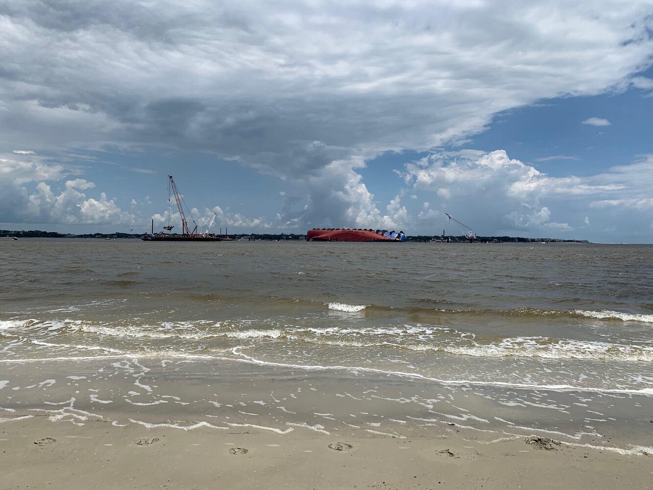 Golden Ray shipwreck as of July 2020