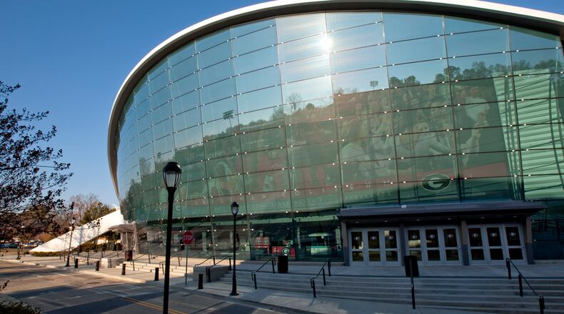Stegeman Coliseum was built in 1964 and recently completed a $12-million makeover that added modern glass exterior walls and created wider concourses.
Date of Photo: 12/6/2010
Credit: Paul Efland, University of Georgia
Photographic Services File: 27341-049
