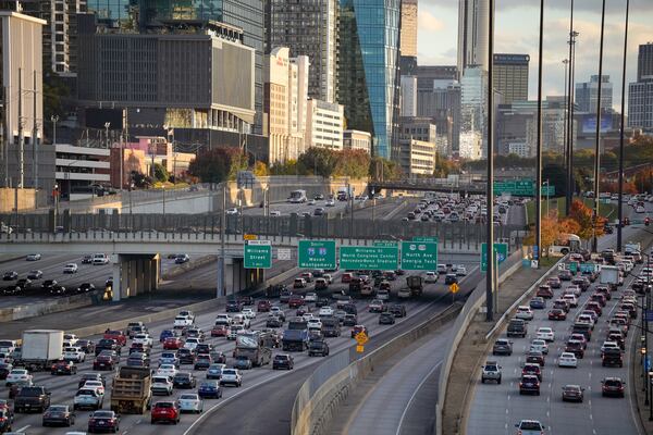 The Downtown Connector is shown with heavy traffic in this 2024 file photo. 