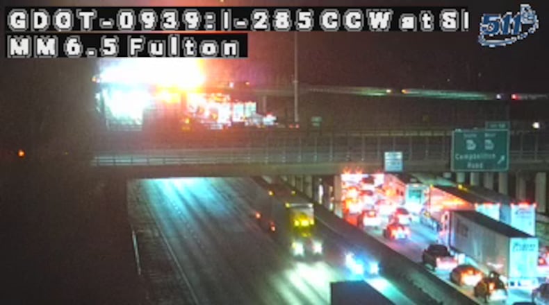 Traffic was at a standstill on I-285 North before Langford Parkway due to a chemical spill Thursday night.