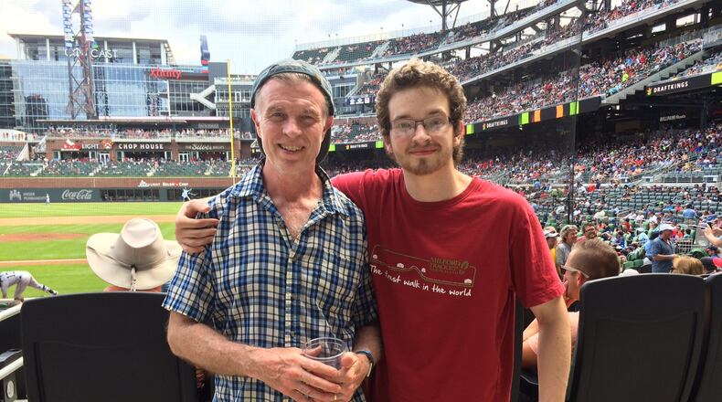 Dad and Michael soak up a Braves game in June 2018. (photo: “Some random guy at the stadium”)