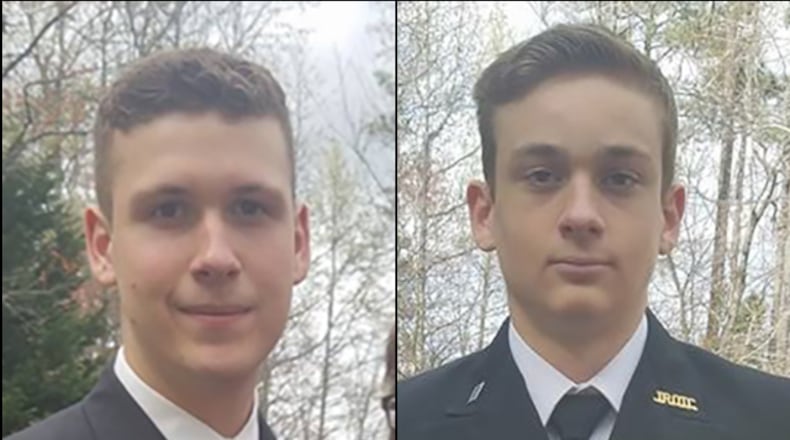 James (left) and his brother Joe, both members of the Lassiter High School Navy ROTC program, died in a U.S. 92 crash Monday.
