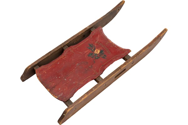 This image shows the Rosebud sled from the film “Citizen Kane." (Heritage Auctions via AP)