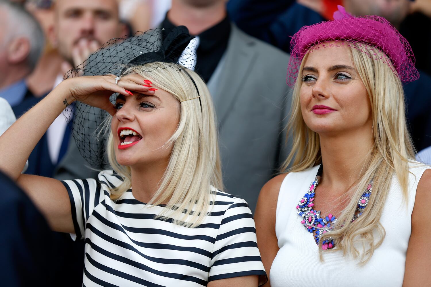 Race goers show hat styles