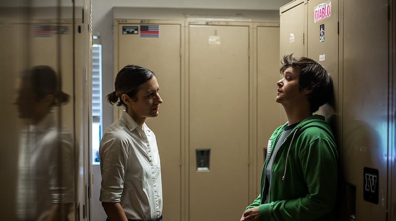 Theatrical Outfit’s drama “Safety Net” features Daryl Lisa Fazio (left, who also wrote the play) and Rhyn McLemore Saver. CONTRIBUTED BY JERRY SIEGEL