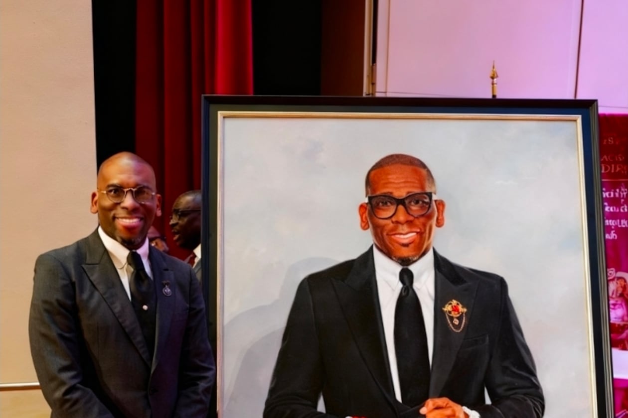 Morehouse College unveiled the portrait of eight distinguished alums, including Rev. Dr. Jamal-Harrison Bryant, at the Martin Luther King Jr. International Chapel, on Oct. 16, 2025.