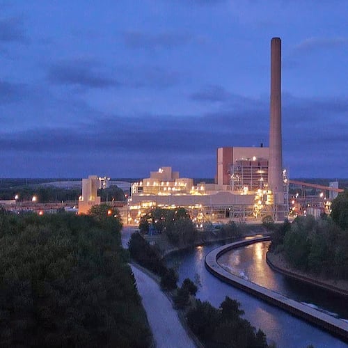 FILE - J.H. Campbell, a coal-burning power plant, operates in West Olive, Mich., Tuesday, May 19, 2026. (AP Photo/Julián Trejo Bax, File)